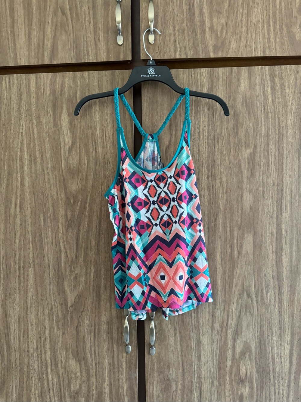Y2K Miss Chievous Bright Geo-Print Racerback Tank Top